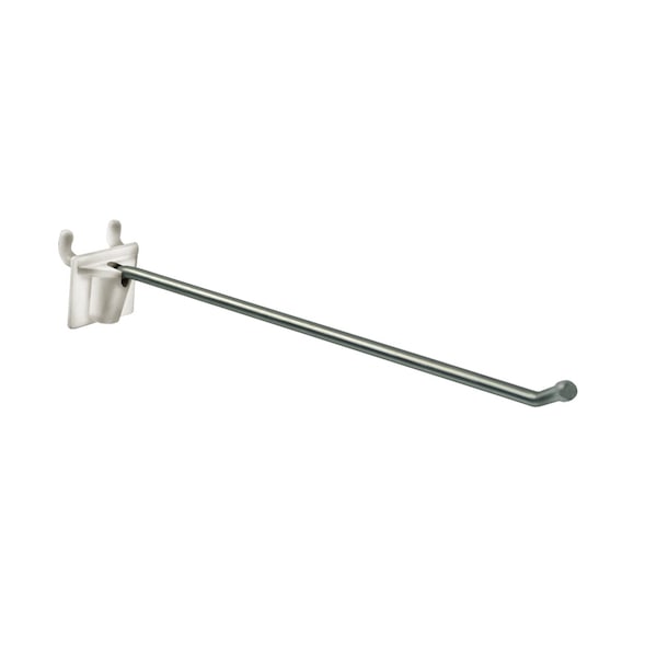 2-Piece 10" Metal Wire Hook Plastic Attached Back: 0.187" Dia., PK50